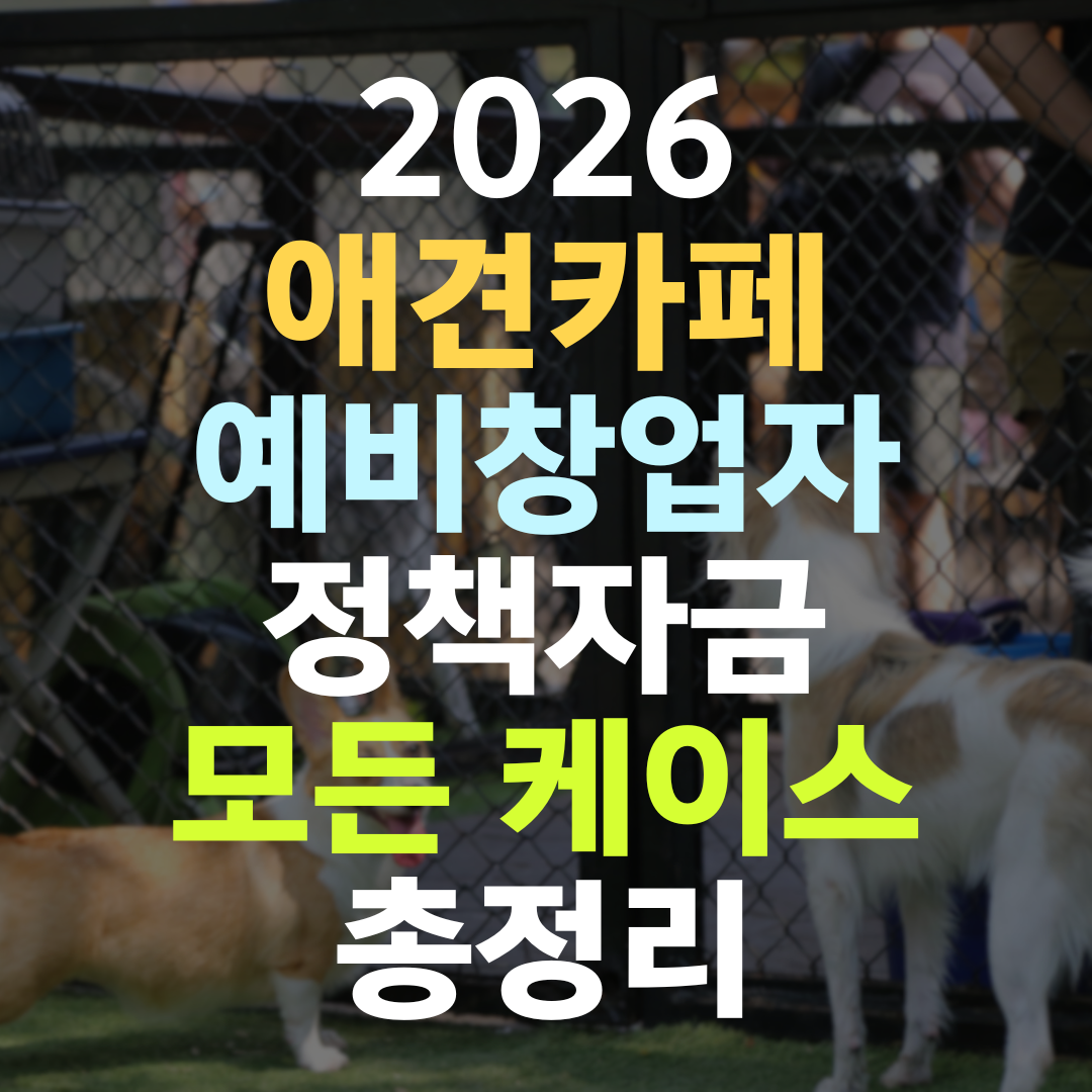애견카페 예비창업자 정책자금, 이렇게 받아야 1억까지 열립니다