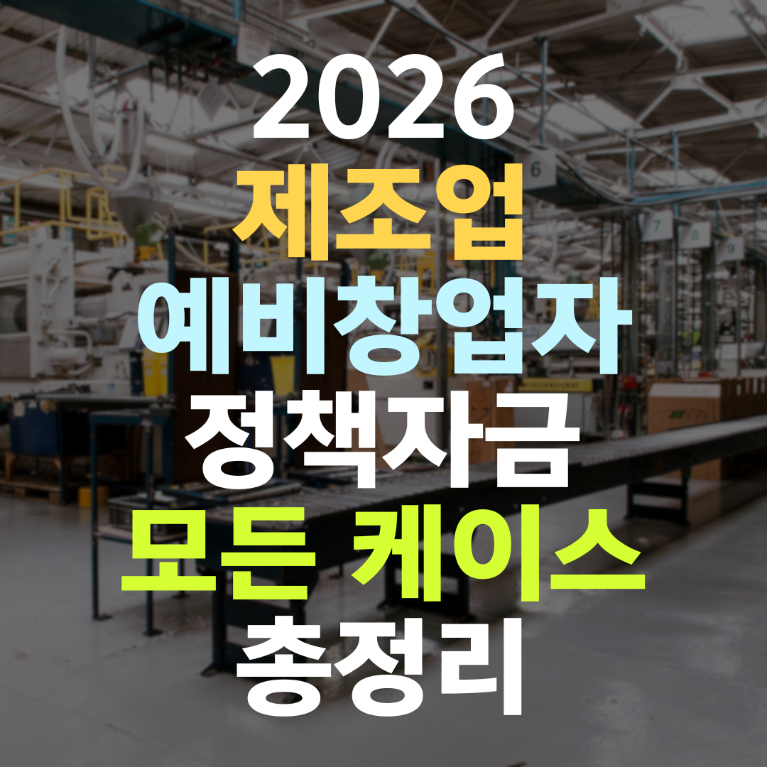 제조업 예비창업자 정책자금, 자영업 1억 천장이 깨지는 유일한 영역